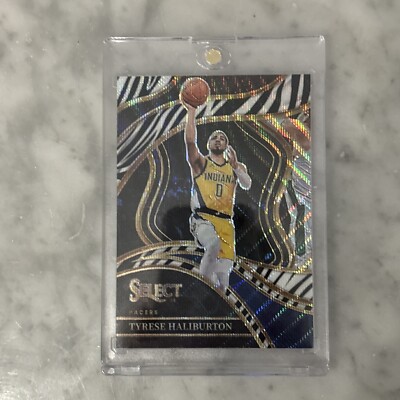 2023-24 Panini Select - Courtside Zebra Prizm #229 Tyrese Haliburton one touch 