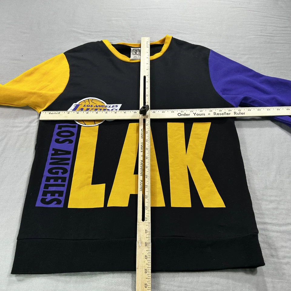 Свитер взрослый LA Los Angeles Lakers большой цветной блок из твердой древесины классика ретро мужской - Изображение 4 из 4