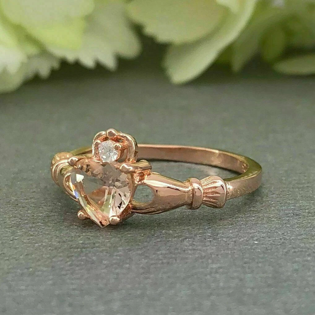 Rose gold sale claddagh engagement ring