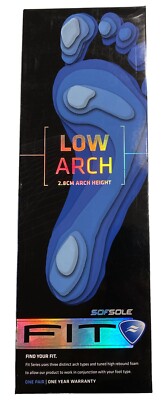 New SOF SOLE FIT LOW ARCH PERFORMANCE INSOLE 2.8 CM ARCH HEIGHT Women 5-6