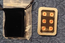 CKLT 6 Sided Metal Brass Dice with Red Pips, Tables Board Game Dice, 6pcs