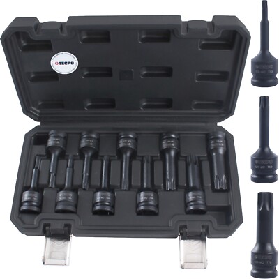 TECPO TORX STECKSCHLÜSSEL SATZ 1/2 ZOLL T20-T70 KRAFTNÜSSE SCHLAGNÜSSE NUSS SET