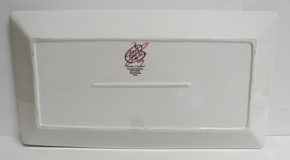 222 Fifth Wine Serving Platter "Vintners Journal" Lauren Hamilton 18 1/2" W - Image 4 of 4