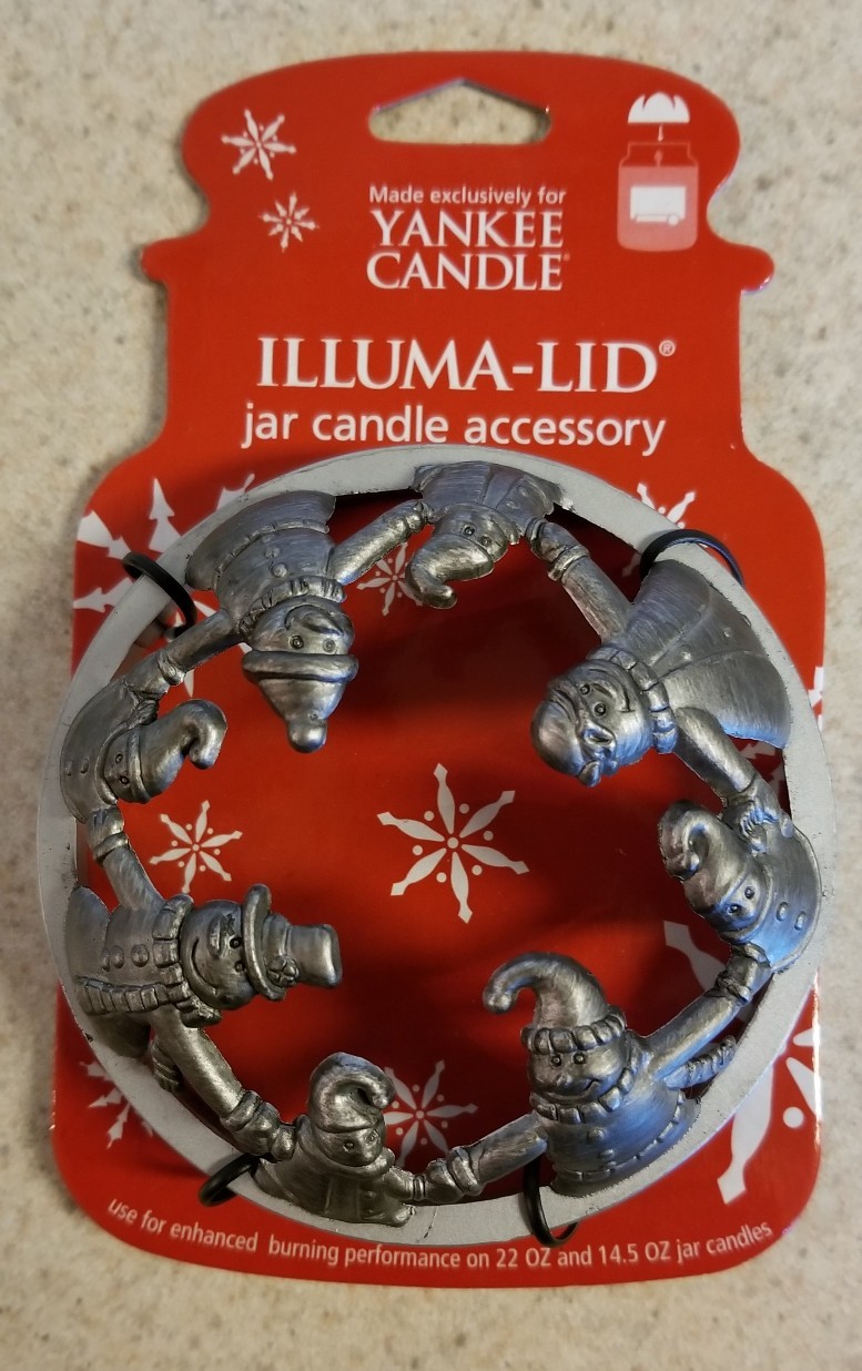 Yankee Candle Snowman Matte Silver Illuma Lid Candle Topper Retired