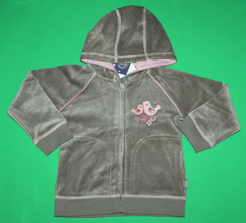 4 NWT Pumpkin Patch TOWN AND COUNTRY Olive Green Hooded Velour JACKET Girls 