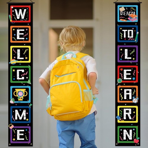 Welcome To Learn Porch Banner, First Day Of School Sign colorful  - Bild 7 von 7