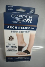 Copper Fit Arch Relief Plus Orthotic Support One Size Fits Most - NEW