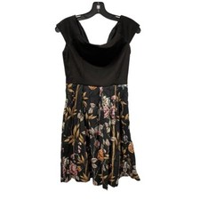 Zara Basic Sleeveless Dress Womens S Drape Neck Floral Pockets Hi Waist Side Zip