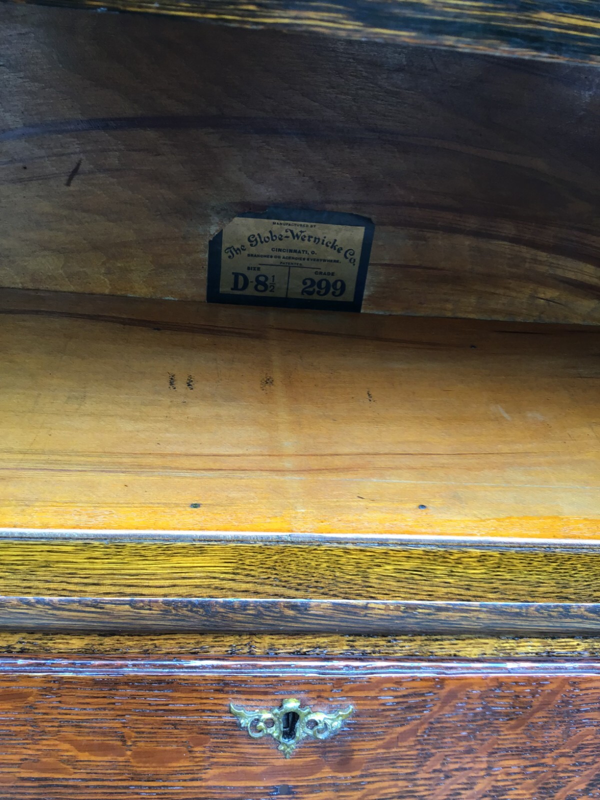 Globe Wernicke Oak Antique Barrister Bookcase With D18 Secretary Desk