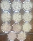 US Franklin Half Dollar 50C Lot of 11 Coins in Plastic Capsules Uncertified