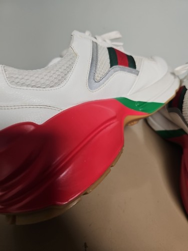 Gucci Rhyton 'Bianco Rosso Verde Riflettente' 643491 - Taglia 10 - Foto 12 di 24