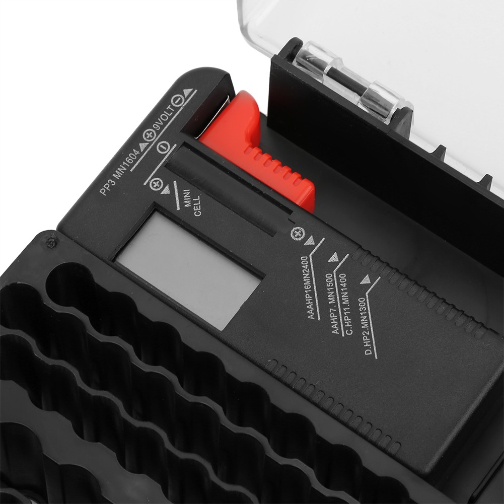 104 Grids Portable Battery Organizer, Battery Storage Box, Carrying Case Holder With Battery Tester, With Accurately Captures AA, AAA, C, D, And 9V Battery Readings - View #6