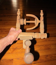 ANTIQUE SPINNING WHEEL PARTS FLY BOBIN + FROM A PINNED SPINNING WHEEL 1780-1840