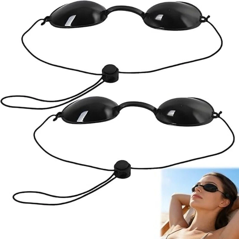 Gafas de sol de protección ocular con luz roja 2 piezas para uso de bronceado en interiores y exteriores