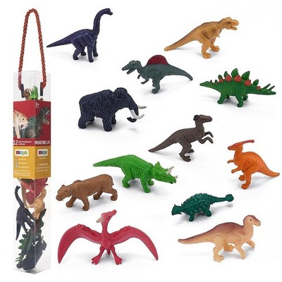 MOJO Mini Dinosaur Mini Worlds Playset, 12-Piece Hand-Painted Mini Figures,...