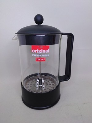 Bodum The Original French Press Kaffeemaschine 1,5 l 12 Tassen Schwarz Glas