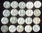 20 Franklin Half Dollars • 90% Silver • 1948–63 • Original Family Roll, DPS