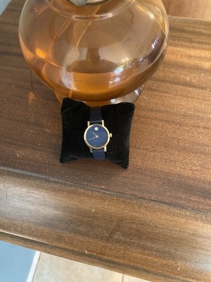 Vintage Movado Museum Blue Dial Zenith Watch - Gold Plated - Serviced