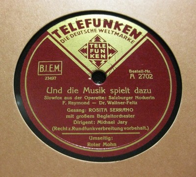 ROSITA SERRANO Und die Musik spielt dazu / Roter Mohn TELEFUNKEN A 2702 (284)