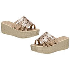 1 Pair Rhinestone Slides Women Dressy Summer Slides Women Platform Wedge Sandals