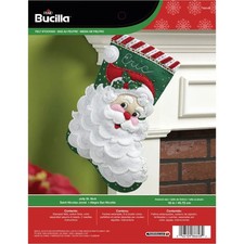 Bucilla Felt Stocking Applique Kit 18" Long Jolly Saint Nick 86648