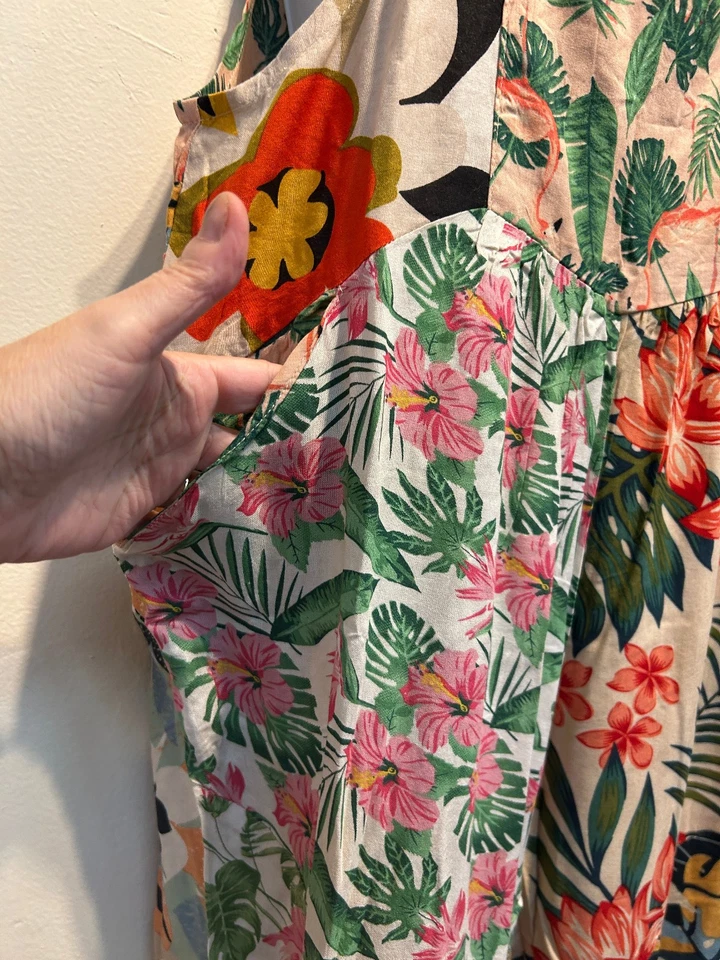 Nuevo con etiquetas HILOS SAGRADOS funky floral hippie rayón MONO MAMELUCO MONO JUMPER L Foto 4 de 4