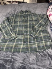 NWT Men’s XXL Woolrich Green Brawny Flannel Shirt Shacket Dusty Olive Plaid