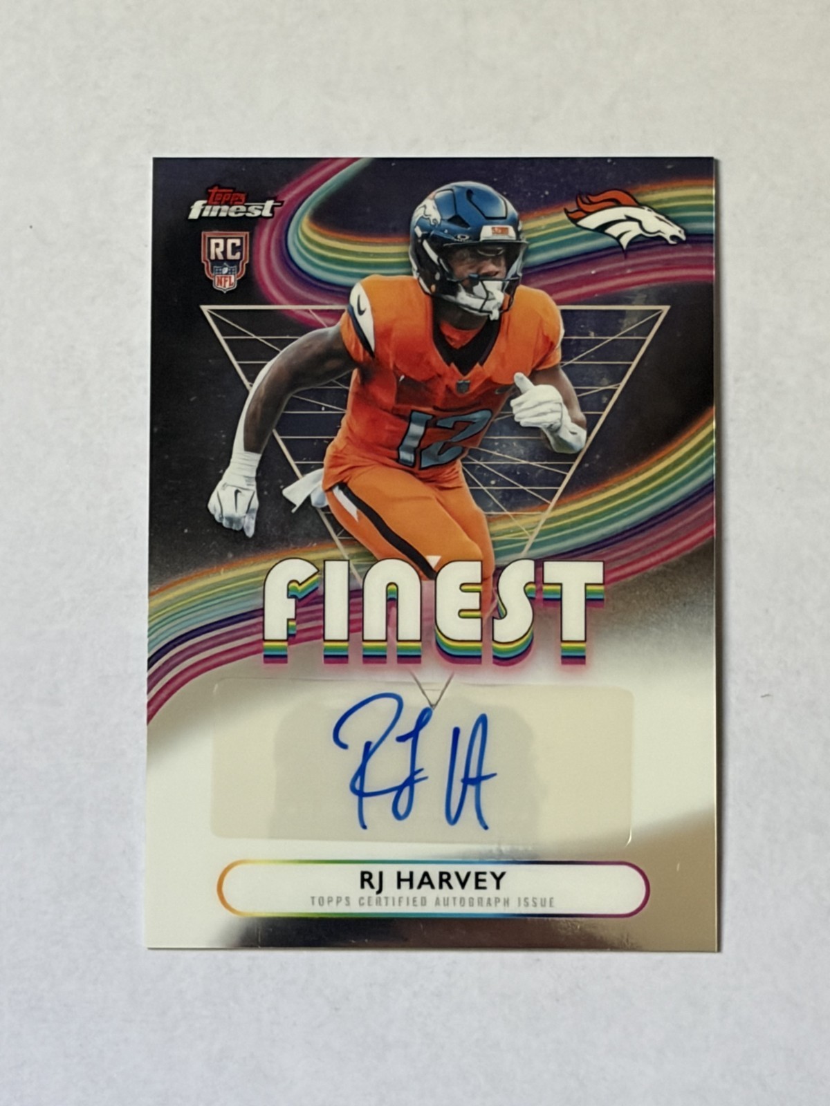 2025 Topps Finest - Rookie Finest Autographs Rj Harvey #RFA-RJH