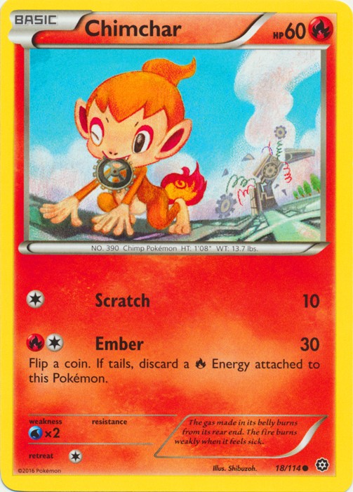 Chimchar - 18/114 - Common - Lightly Played - Steam Siege