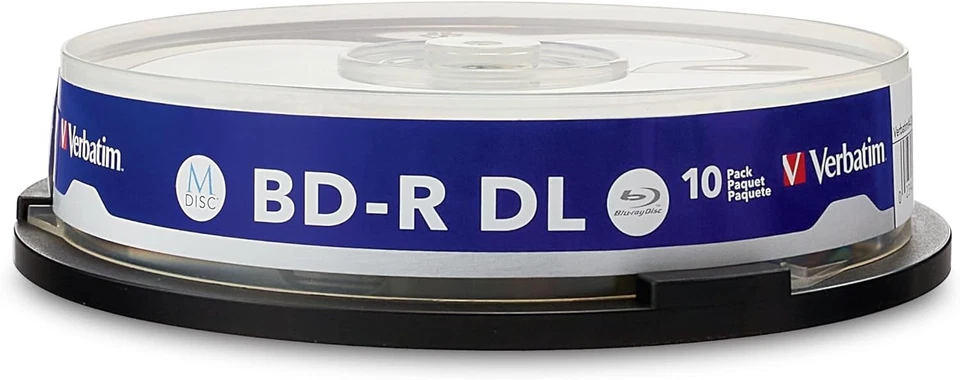 Hub de inyección de tinta blanco de archivo de por vida M DISC BD-R DL 50 GB 6X imprimible azul en blanco... Foto 4 de 4