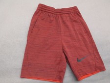 Nike Size M Boys Red Elastic Waist Pull On Pocket Athletic Sport Logo Shorts 444