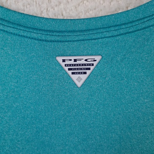 Columbia PFG Shirt XXL Green Blue Performance Fishing Gear Long Sleeve Men - Picture 9 of 9