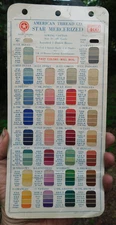 38 Colors American Thread Co. Star Mercerized Antique Thread Color Chart Display