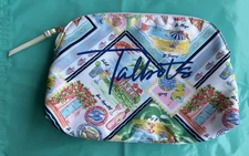 Talbots Travel Themed Pouch Cosmetic Zipper Bag Accessory Travel Girly Girl