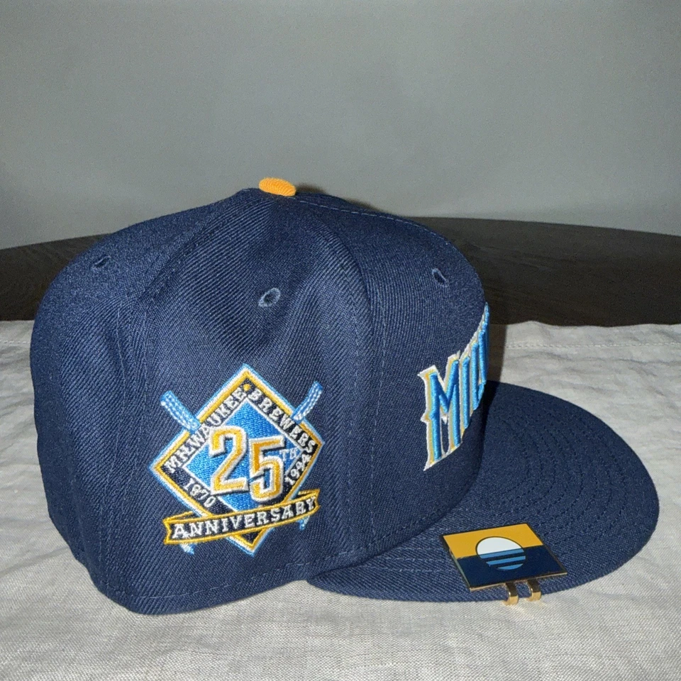 New Era Milwaukee Brewers 59Fifty Baseball Cap Size 7 3/8 - Image 2 of 4