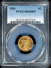 1920 1C Lincoln Wheat Cent PCGS MS 64 RD