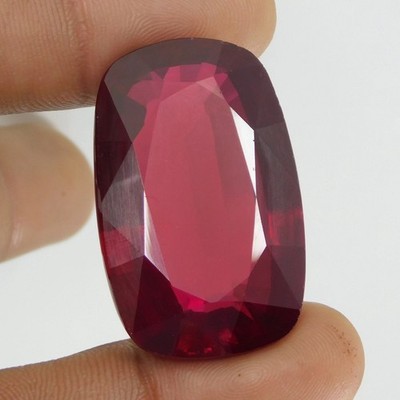 AAA 40 Ct+ Natural Blood Red Mozambique Ruby Cushion CERTIFIED Loose Gemstone