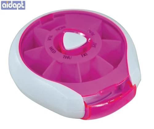 Aidapt Pink Compact Weekday Pill Tablet Storage Container Dispenser