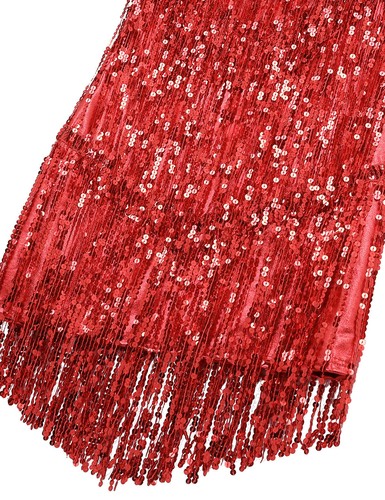 Women Sequins Fringe Tango Latin Dance Dress Flapper Ballroom Party Tassel Dress - Picture 14 of 280