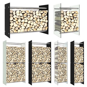 Brennholzregal Glas Kaminholzregal Holzlager Kaminholzständer