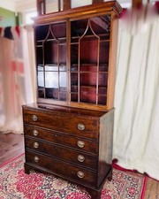 Late Georgian Secretaire Chest/Bookcase #8532