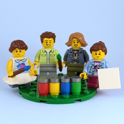 LEGO Family Painting Set - Custom MOC Minifigur Set (29 Teile) - Geschenkidee