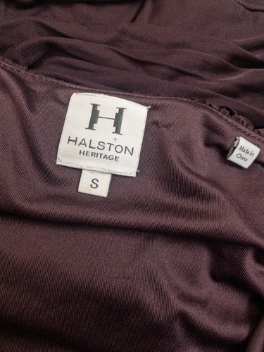 Halston Heritage Womens Brown V Neck Mini Dress Small Bodycon - Picture 6 of 8