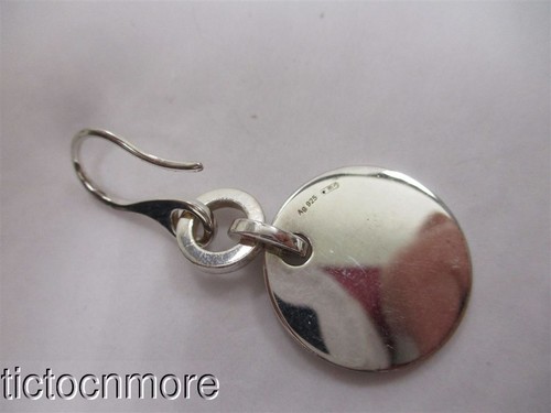 AUTHENTIC GUCCI DISC LOGO STERLING SILVER ROUND TAG DANGLE EARRINGS - Imagen 5 de 10