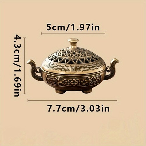 Nepalese-style-brass--metal-aromatherapy-holder-unscented-for-yoga-meditation-* - Zdjęcie 3 z 6