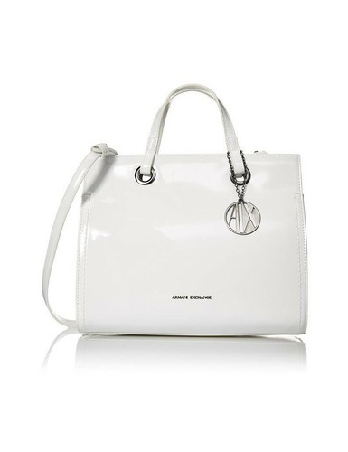 ARMANI EXCHANGE borsa bauletto piccola bianca lucida tracolla 942270 | eBay