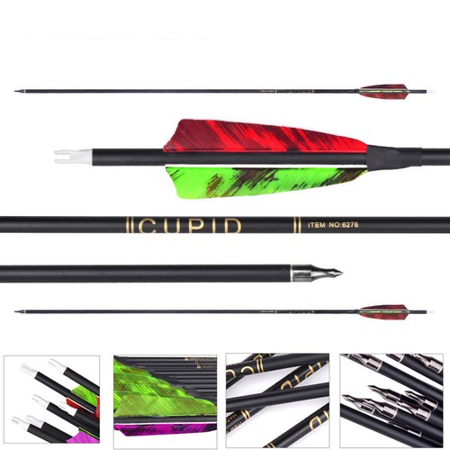 12pc 32" Archery Turkey Feathers Fletched Pure Carbon Arrows for Hunting Target - Picture 6 of 10