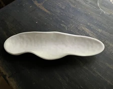 Beatriz Ball Luxury Melamine Oblong Bowl White 16" Biomorphic Form Serving Dish