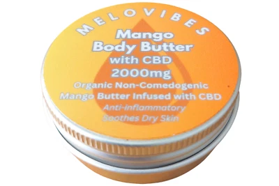 MELOVIBES Mango Butter CBD Skin Balm 2000mg Deep Tissue Rub Pain Relief Moisturiser 25ml