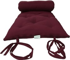 Japanese Floor Rolling Futon Mattresses, Cotton Pads 3 x 30 x 80, Burgundy